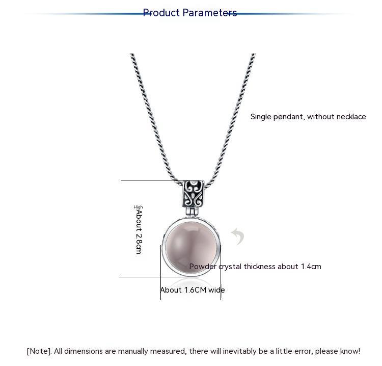 S925 Silver Natural Ross Quartz Necklace For Women