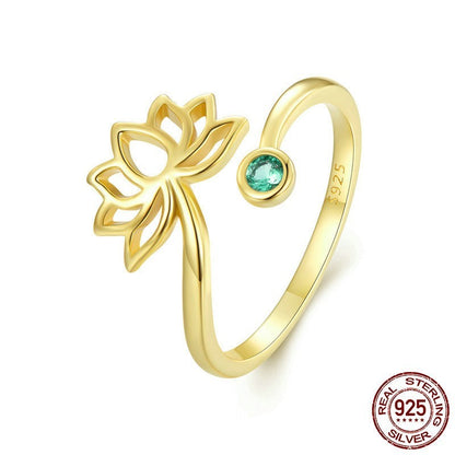 Simple Lotus Ring 925 Silver