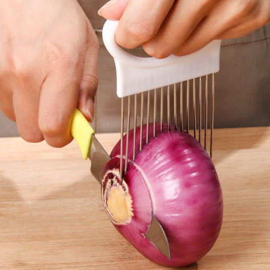 Stainless Steel Onion Needle Fork Vegetable Fruit Slicer Tomato Cutter Cutting Holder for kitchen