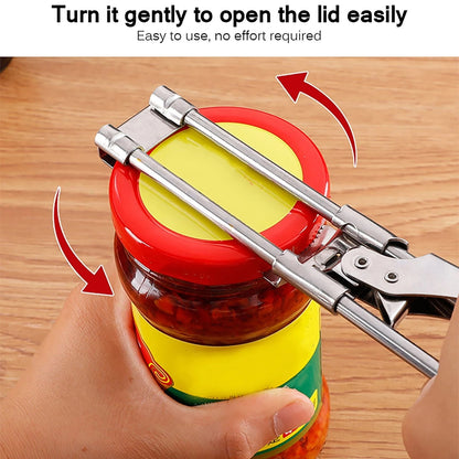 Adjustable Multi-Function Bottle Cap Opener Stainless Steel Lids Off Jar Opener Labor-Saving Screw Can Opener