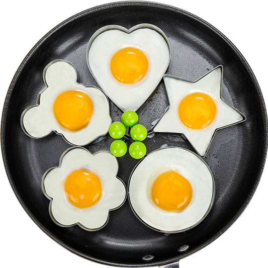 Stainless Steel 5Style Fried Egg Pancake Shaper Omelette Mold Mould Frying Egg Cooking Tools Kitchen Accessories