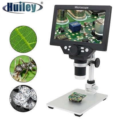 1200X Microscope Digital Portable 7" LCD Video Microscope 12MP for Soldering Electronic PCB