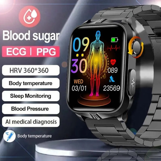 2023 First Pulse Electrotherapy Ecg+Ppg Non-Invasive Blood Sugar Male Smartwatch