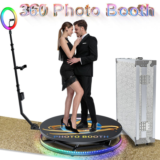 60 90cm Selfie Magic 360 Photo Booth Automatic Spinning 360 Manual Rotat PhotoBooth Wedding Party for 1- 4 people Video Booth Camera