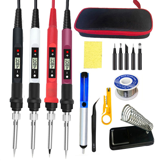 80W Digital Electric Soldering Iron Kit Set Temperature Adjustable 220V 110V  Welding tool.