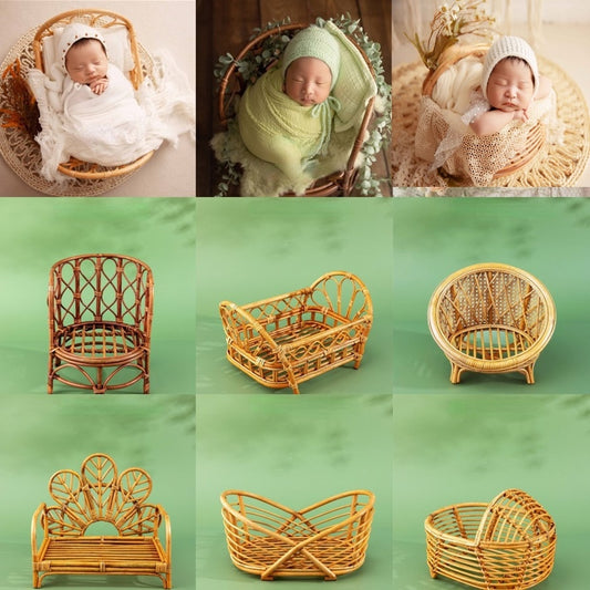 Newborn Photography Chair Bed Retro Basket Baby photography pose