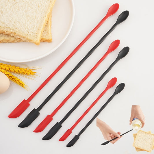 Mini Silicone Spatula Heat Resistant Long Handle Dual-Ended Scraper with Spoon Jam Spatulas.