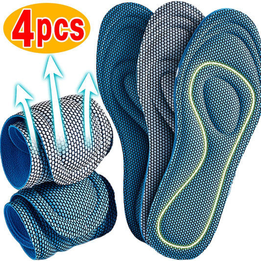 4Pcs Memory Foam Orthopedic Insoles for Shoes Antibacterial Deodorization Sweat Absorption Insert Sport Shoes Running Pads