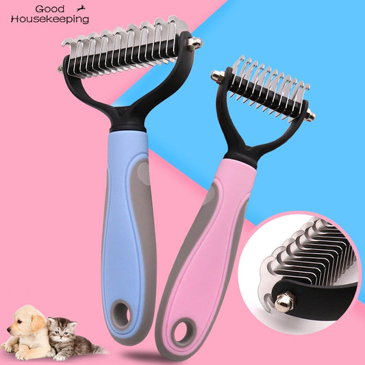 Pets Fur Knot Cutter Dog Grooming Shedding Tool. Both sided